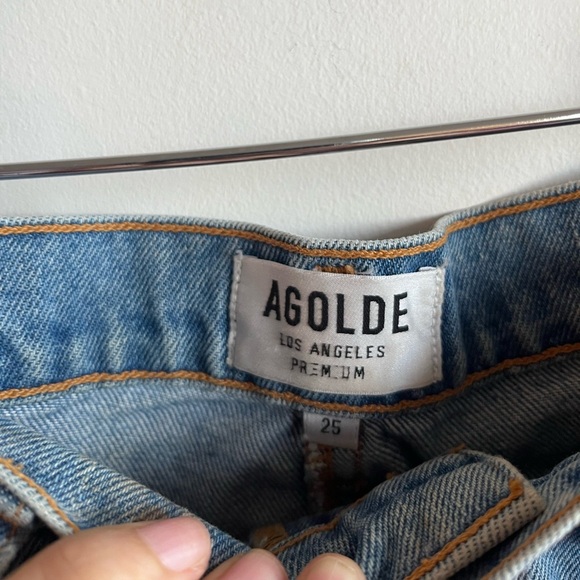 Agolde Blue Denim Mini Skirt - 25 - Picture 4 of 9